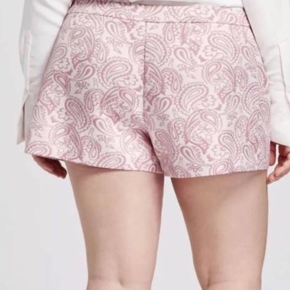 Victoria Beckham For Target Pleated Jacquard Blush Pink Shorts 0 - Picture 2 of 13